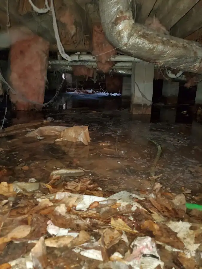 Crawl space flood assessment for Commercial Water Damage Restoration in Coshocton